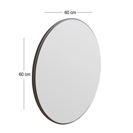 Väggspegel OZZE diameter 60 cm svart