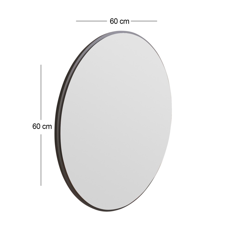 Väggspegel OZZE diameter 60 cm svart