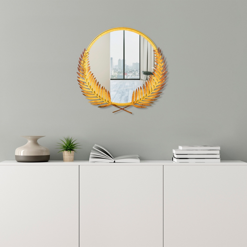 Väggspegel PALM 59x57 cm guld