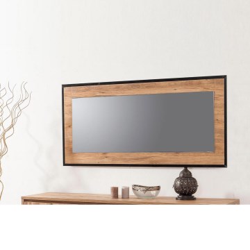 Väggspegel QUANTUM 60x110 cm brun/svart
