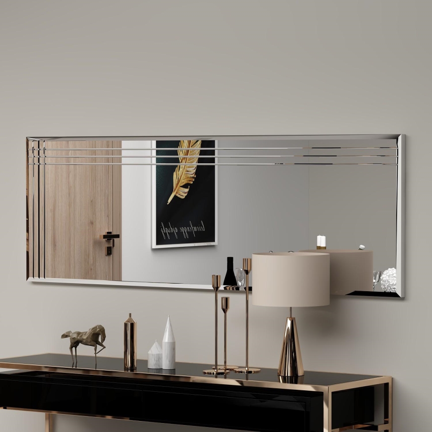 Väggspegel TRIO 120x40 cm skinande krom