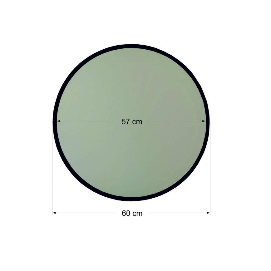 Väggspegel YUVARLAK diameter 60 cm svart
