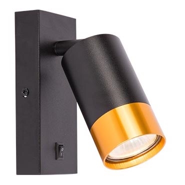 Väggspotlight 1xGU10/35W/230V svart/guld