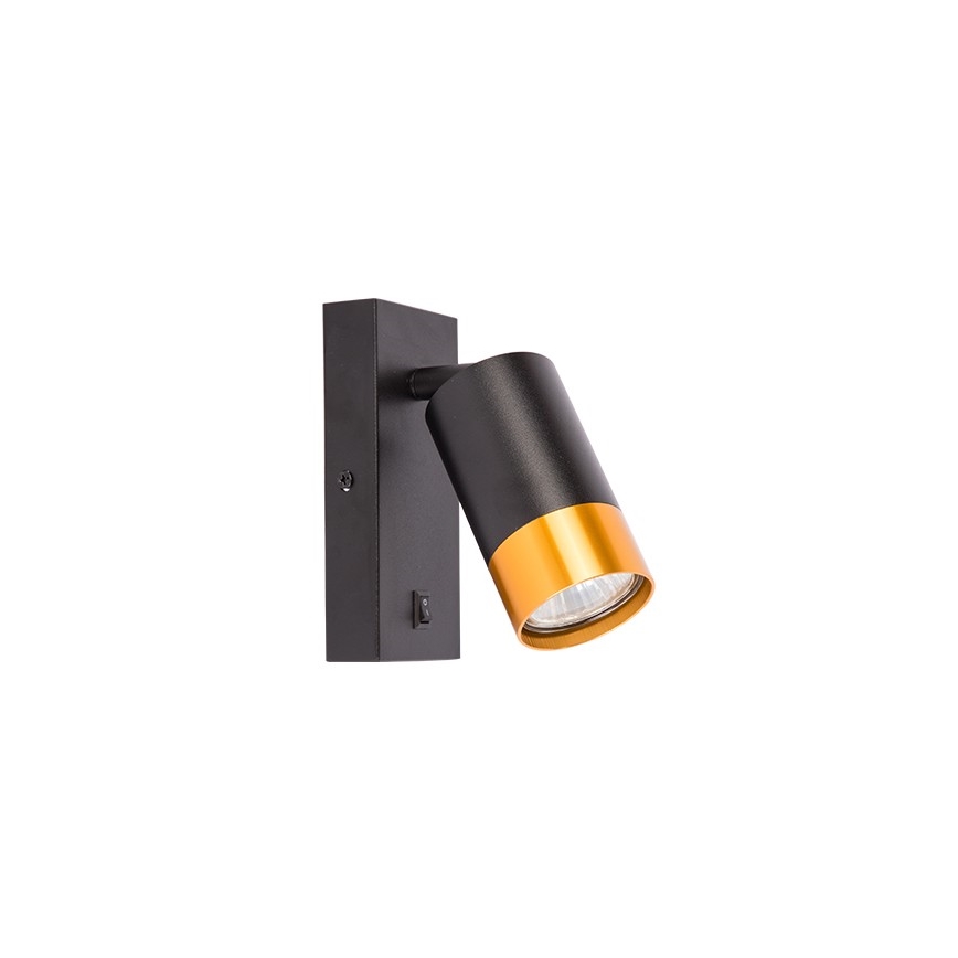 Väggspotlight 1xGU10/35W/230V svart/guld