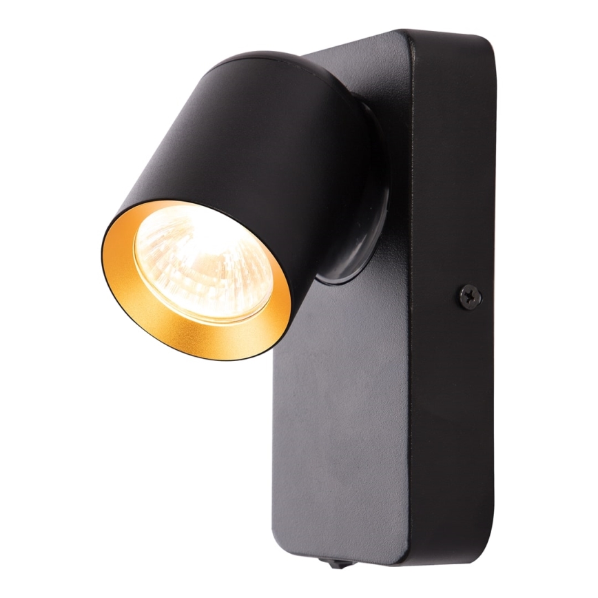 Väggspotlight ANDY 1xGU10/8W/230V svart/guld