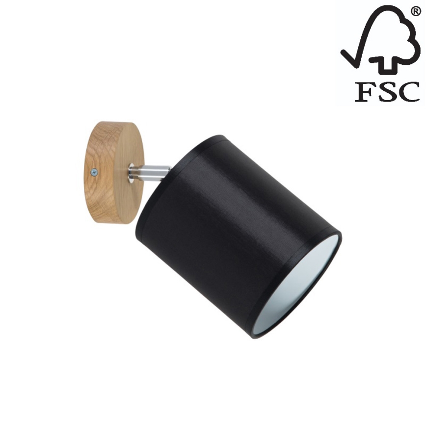 Väggspotlight APRILLIA 1xE27/25W/230V ek svart - FSC-certifierad