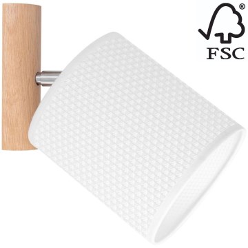 Väggspotlight BENITA 1xE27/25W/230V vit/ek – FSC certifierade