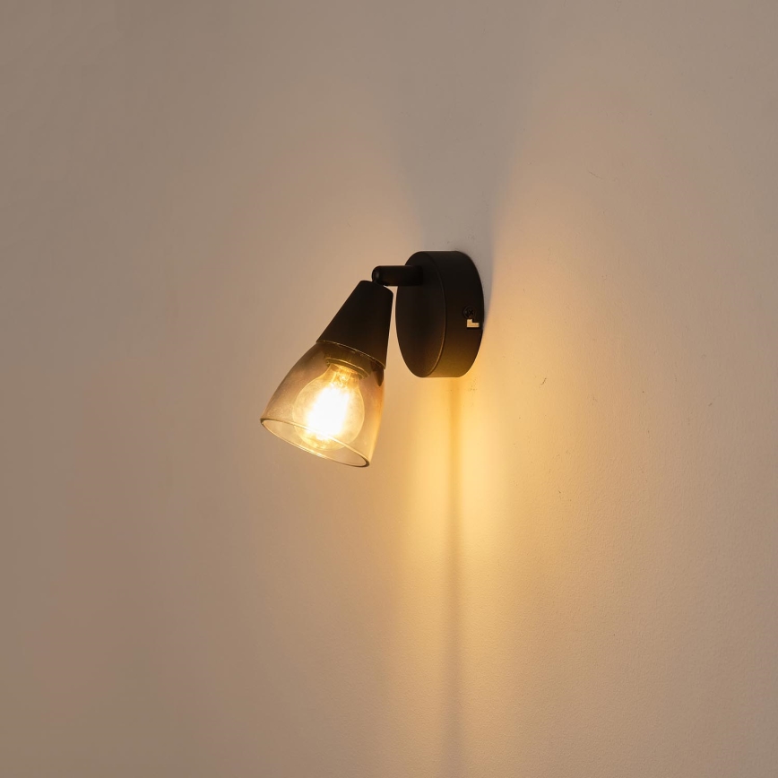 Väggspotlight CLASSY 1xE14/7W/230V rökig