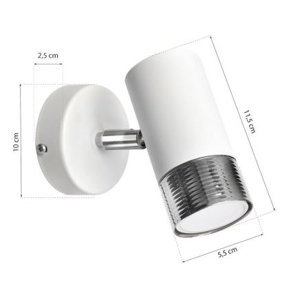 Väggspotlight DANI 1xGU10/8W/230V