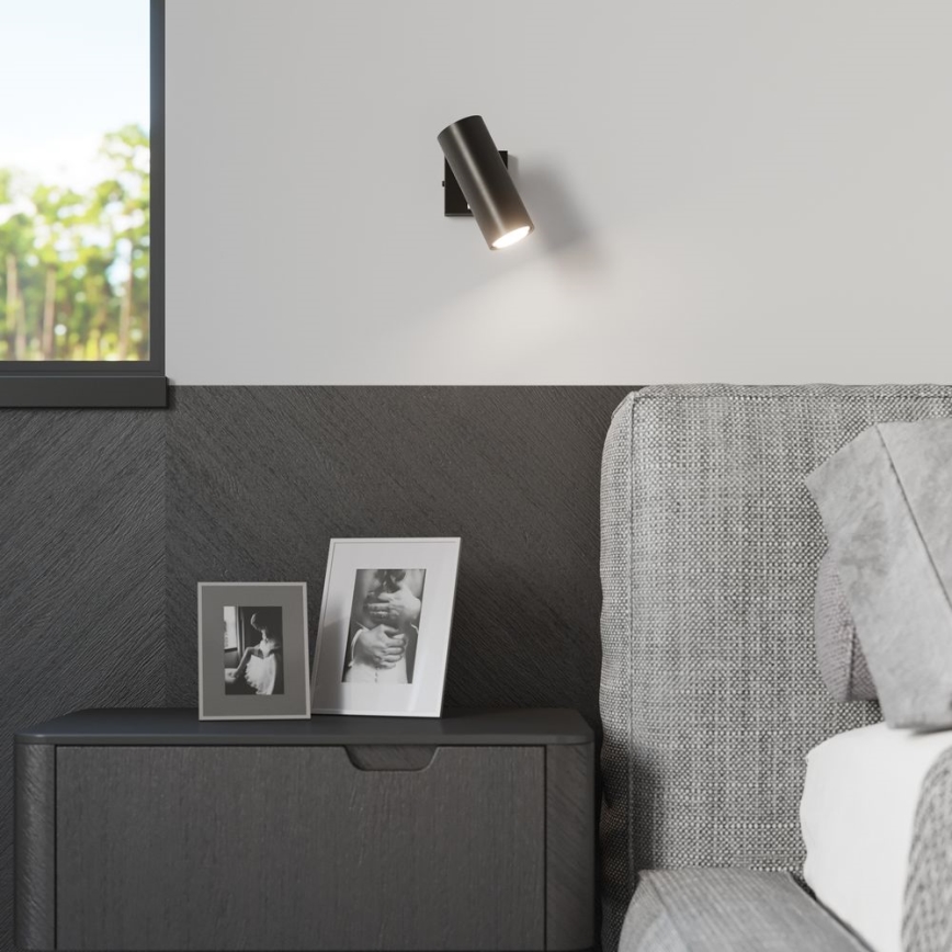 Väggspotlight DIREZIONE 1xGU10/40W/230V svart