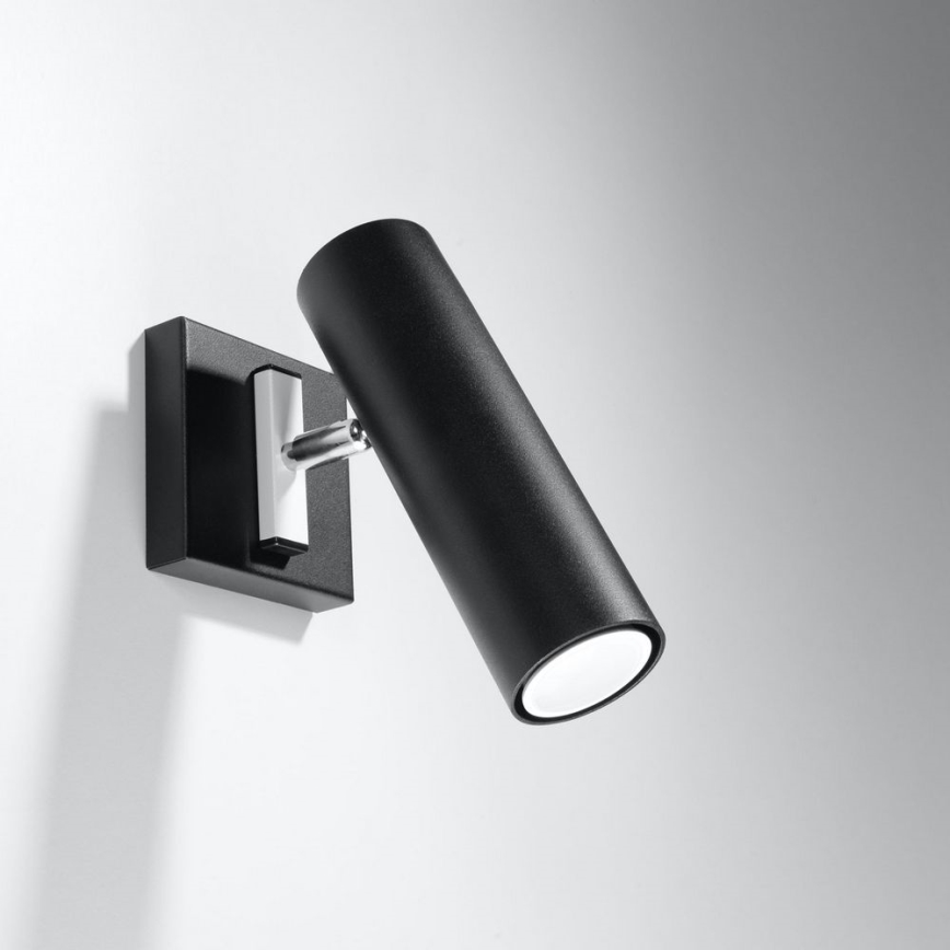 Väggspotlight DIREZIONE 1xGU10/40W/230V svart