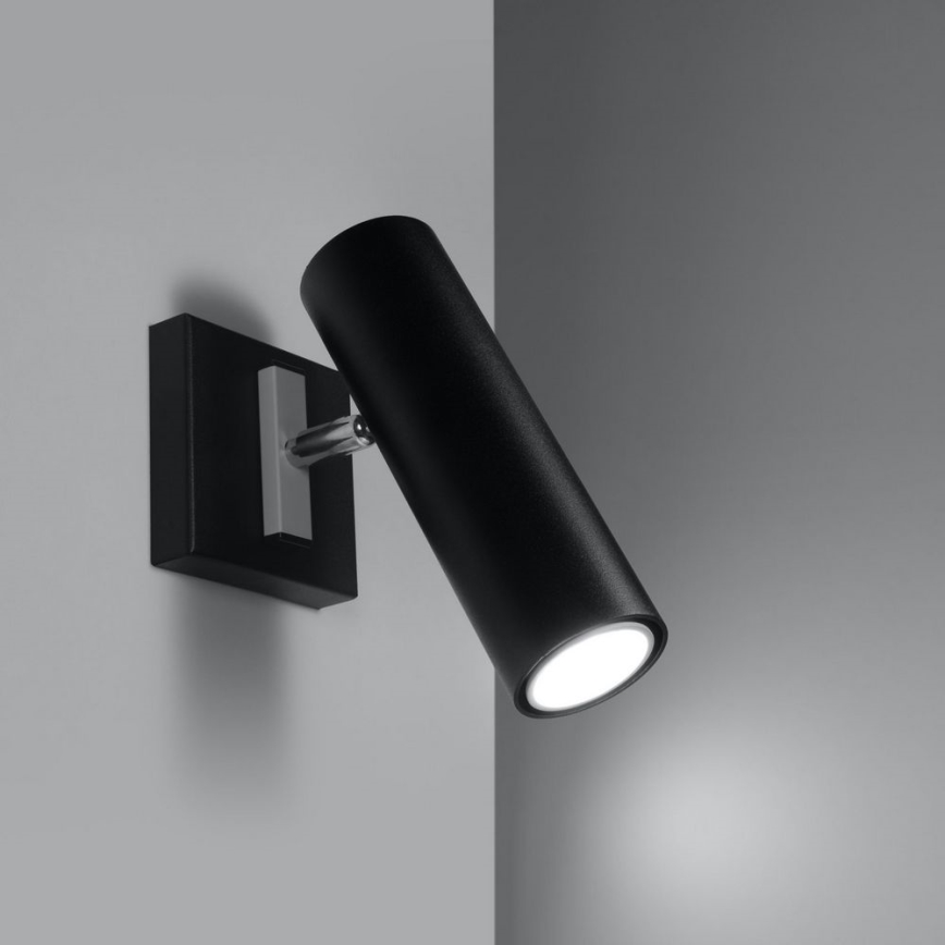 Väggspotlight DIREZIONE 1xGU10/40W/230V svart