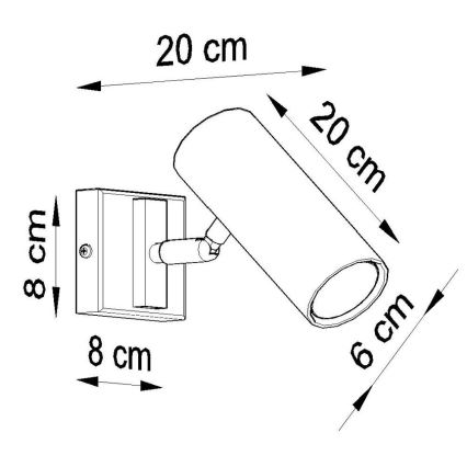Väggspotlight DIREZIONE 1xGU10/40W/230V svart