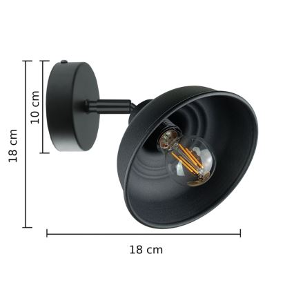 Väggspotlight FAUN 1xE27/60W/230V svart