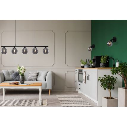 Väggspotlight IMAGINE 1xG9/40W/230V svart/rökig