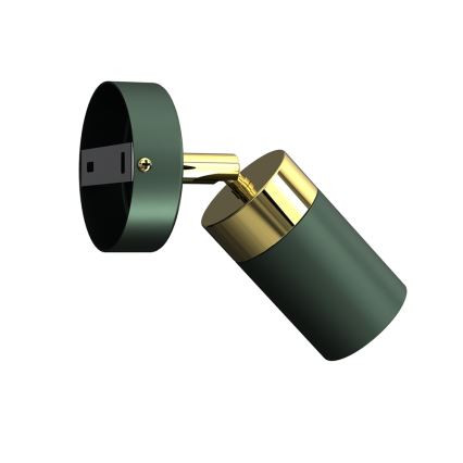 Väggspotlight JOKER 1xGU10/25W/230V grön/guld