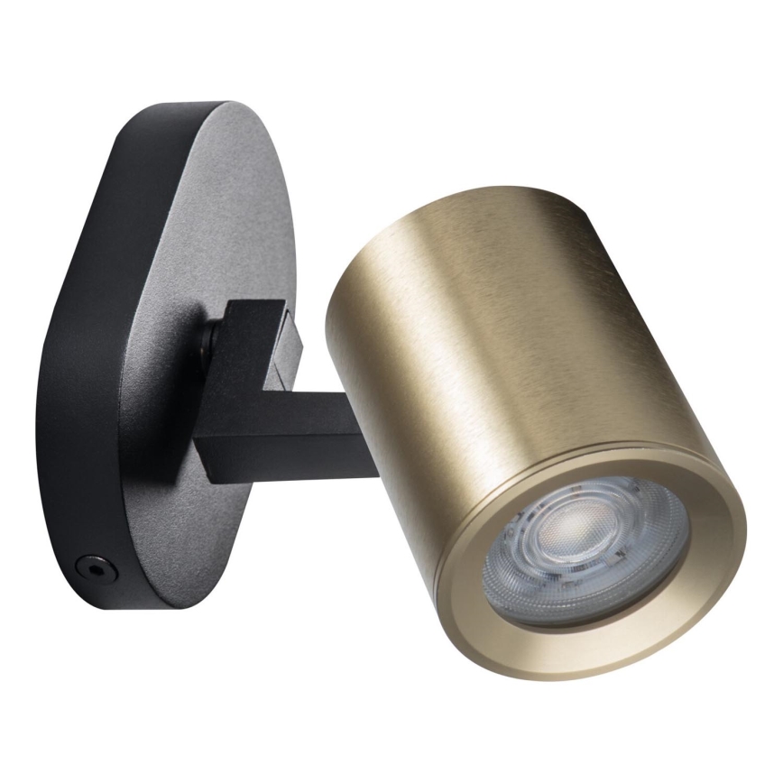 Väggspotlight LAURIN 1xGU10/10W/230V mässing/svart