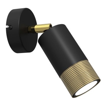 Väggspotlight LINK 1xGU10/8W/230V svart/mässing