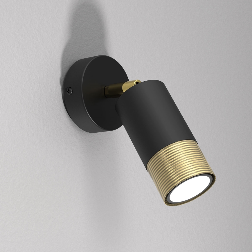 Väggspotlight LINK 1xGU10/8W/230V svart/mässing