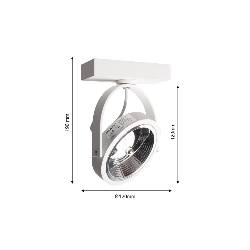 Väggspotlight LUGAR 1xAR111 - GU10/25W/230V