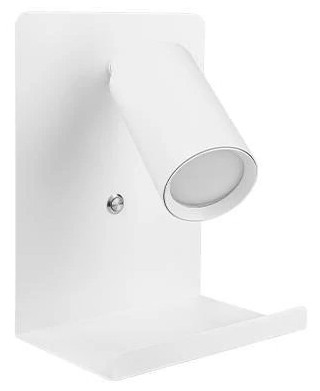 Väggspotlight med hylla och USB laddare 1xGU10/35W/230V vit
