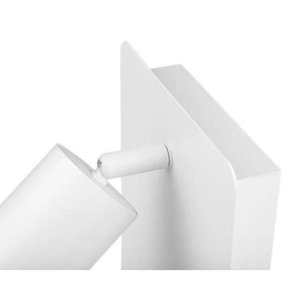 Väggspotlight med hylla och USB laddare 1xGU10/35W/230V vit