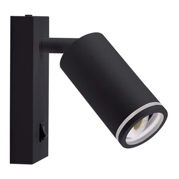 Väggspotlight med strömbrytare 1xGU10/35W/230V svart