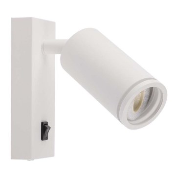 Väggspotlight med strömbrytare 1xGU10/35W/230V vit