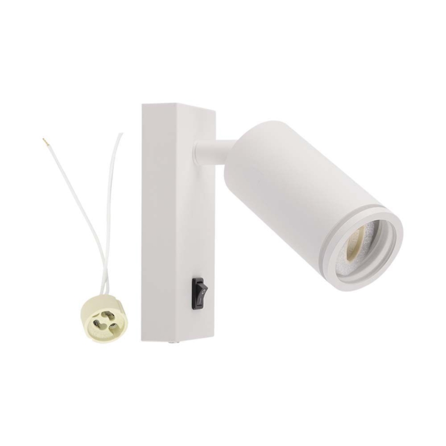 Väggspotlight med strömbrytare 1xGU10/35W/230V vit