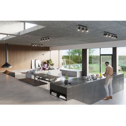 Väggspotlight MERIDA 1xGU10/40W/230V svart