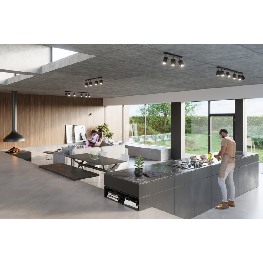 Väggspotlight MERIDA 1xGU10/40W/230V svart