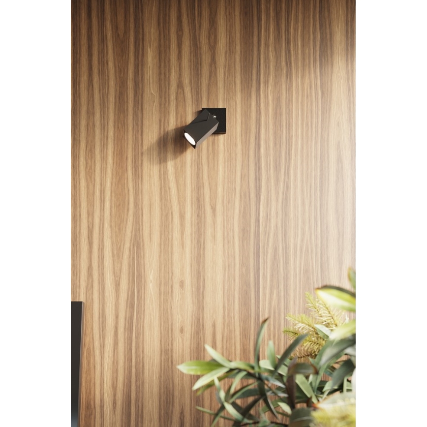 Väggspotlight MERIDA 1xGU10/40W/230V svart