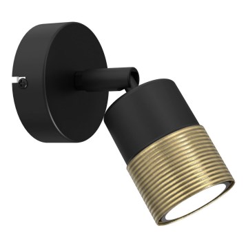 Väggspotlight MIZU 1xGU10/8W/230V svart/mässing