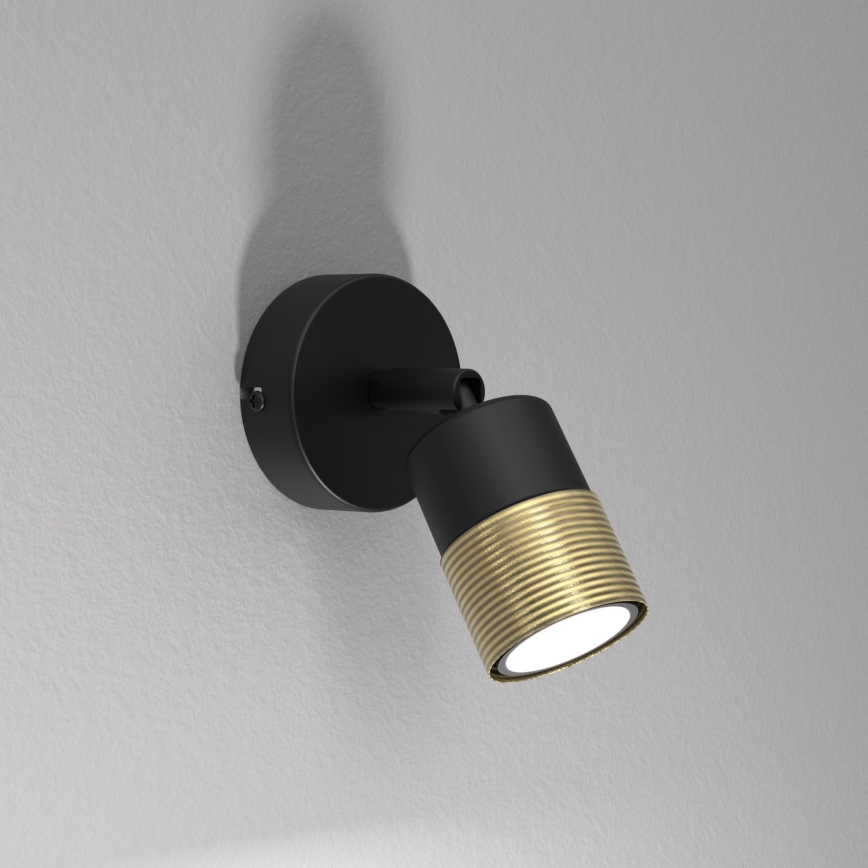 Väggspotlight MIZU 1xGU10/8W/230V svart/mässing