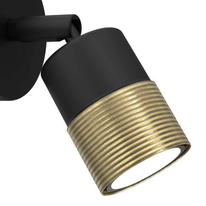 Väggspotlight MIZU 1xGU10/8W/230V svart/mässing