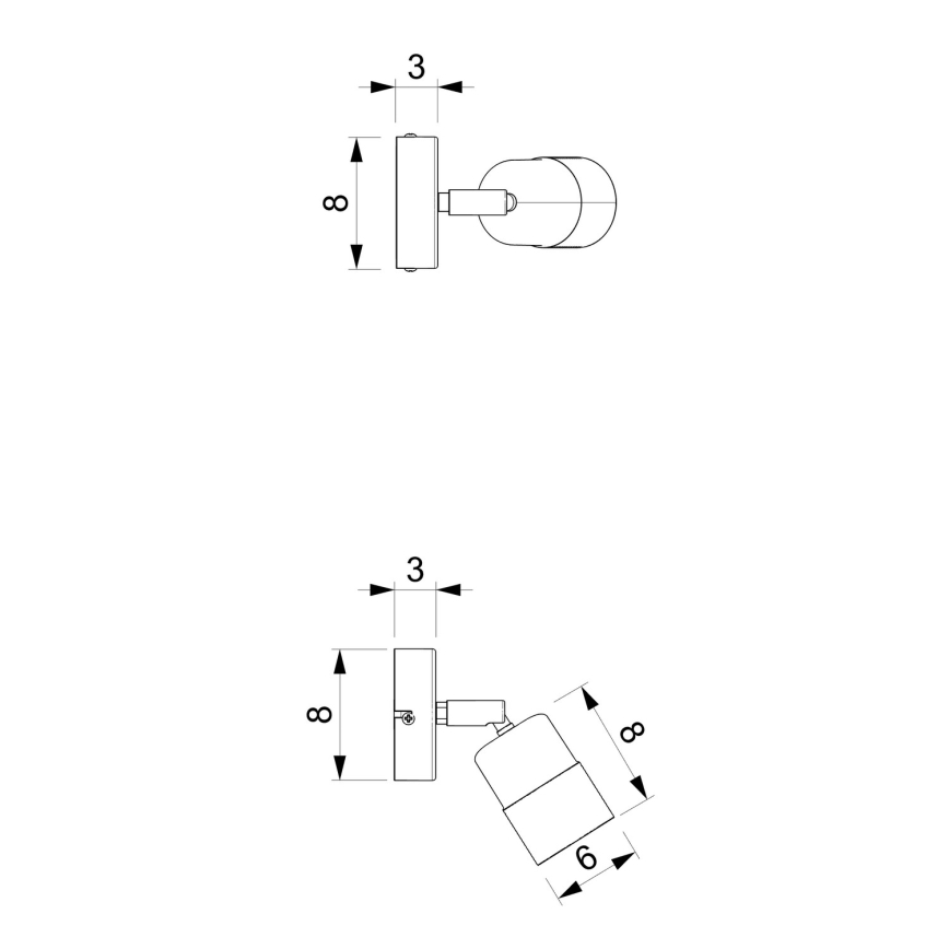 Väggspotlight MIZU 1xGU10/8W/230V svart/mässing