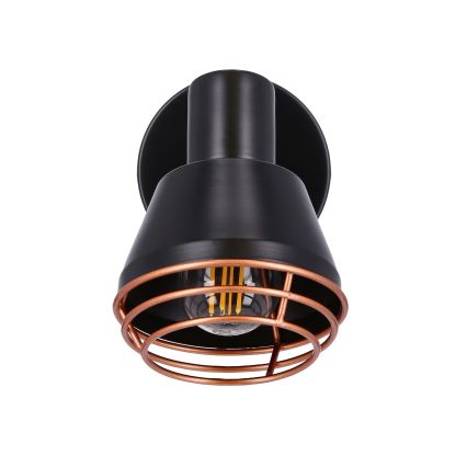 Väggspotlight NERIA 1xE14/40W/230V svart/koppar