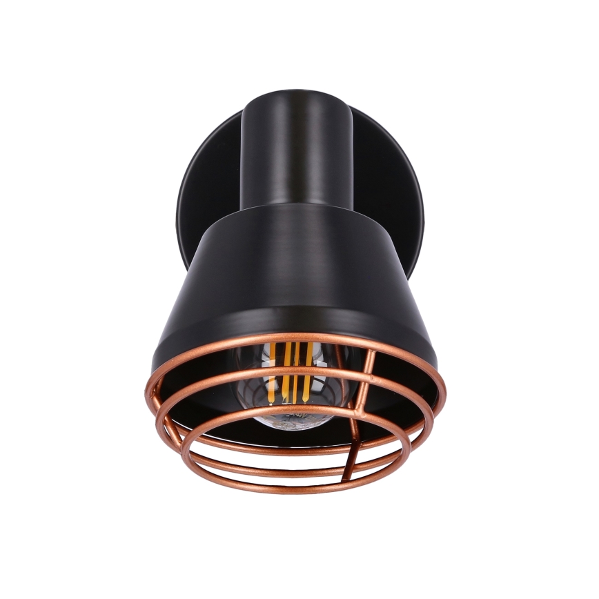 Väggspotlight NERIA 1xE14/40W/230V svart/koppar