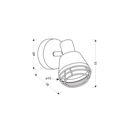 Väggspotlight NERIA 1xE14/40W/230V svart/koppar