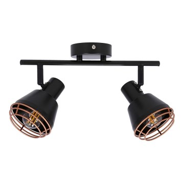 Väggspotlight NERIA 2xE14/40W/230V svart/koppar