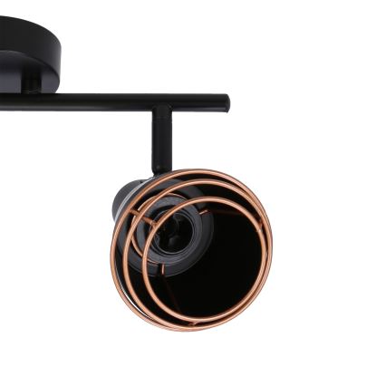 Väggspotlight NERIA 2xE14/40W/230V svart/koppar