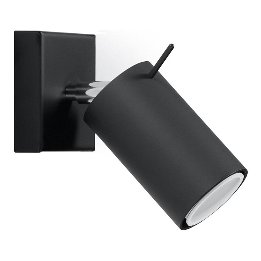Väggspotlight RING 1xGU10/10W/230V svart