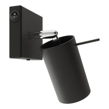 Väggspotlight RING 1xGU10/10W/230V svart