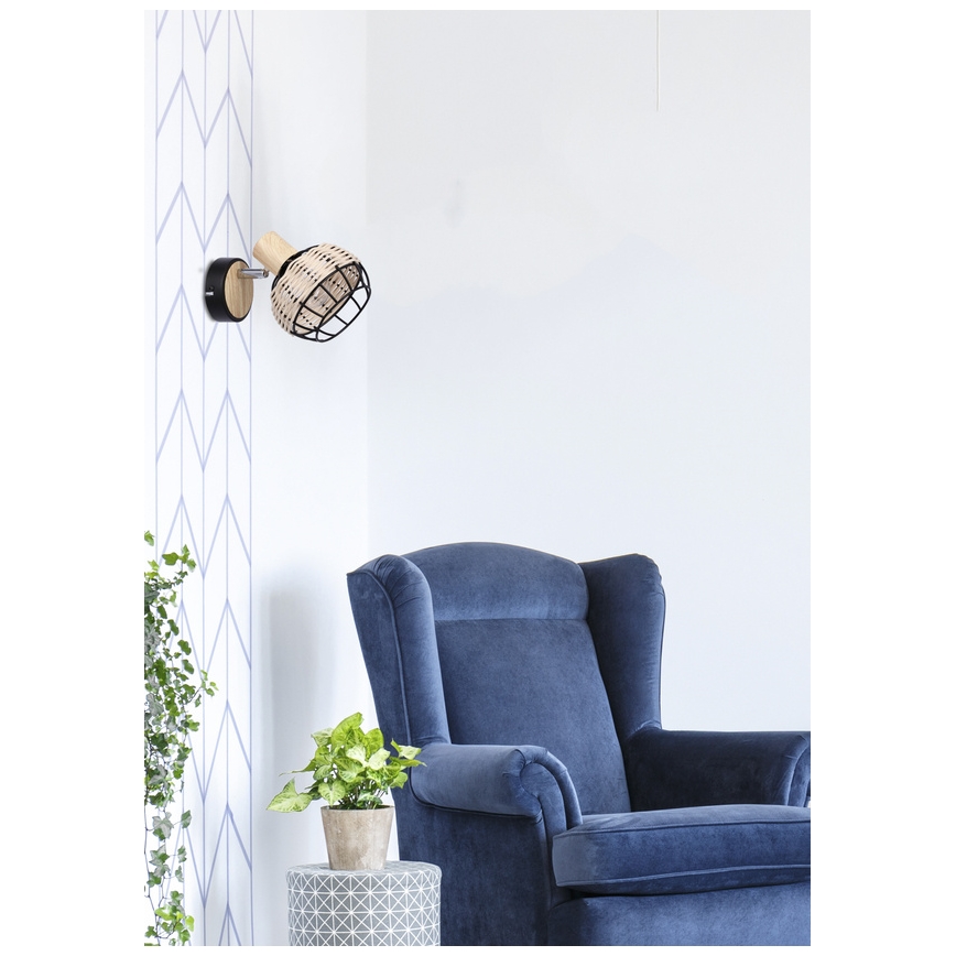 Väggspotlight TAJGA 1xE14/40W/230V rotting/svart