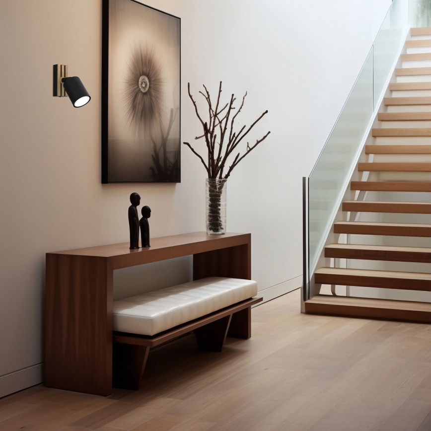 Väggspotlight TERRA 1xGU10/8W/230V svart/ek