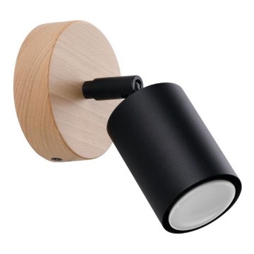 Väggspotlight VERDO 1xGU10/10W/230V svart/bok
