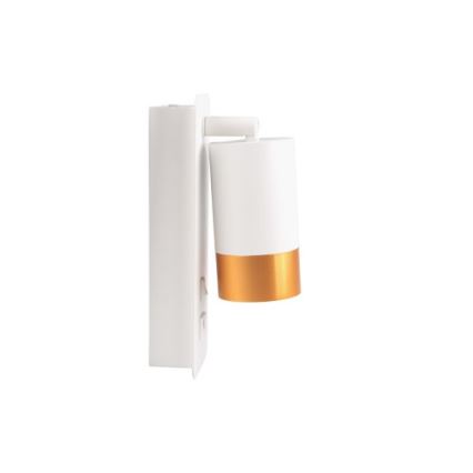 Väggstrålkastare med USB-laddare 1xGU10/35W/230V vit/gyllene