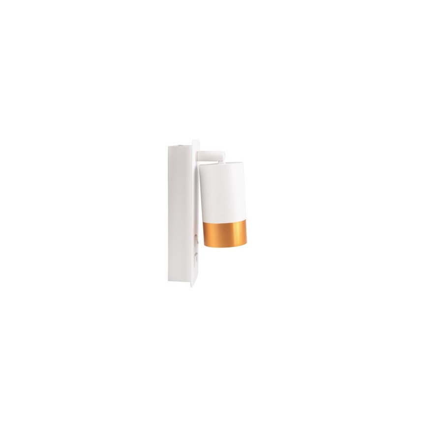 Väggstrålkastare med USB-laddare 1xGU10/35W/230V vit/gyllene