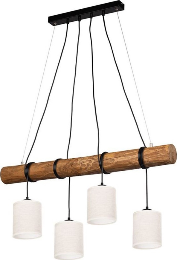 Vajerupphängd taklampa ULMO 4xE27/25W/230V furu