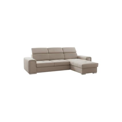 Universell L-formad hörnsoffa, bäddbar med förvaringsutrymme SALVADA beige